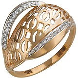 Женское золотое кольцо с куб. циркониями, 1604559