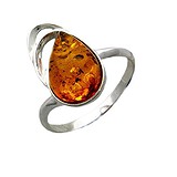 Женское серебряное кольцо с янтарем, 1618639