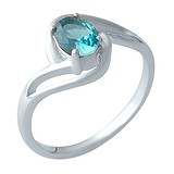 Женское серебряное кольцо с топазом, 1700303