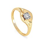 Kabarovsky Золотое кольцо с бриллиантом, 1710543