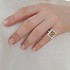 Женское серебряное кольцо с куб. циркониями и синт. цитрином - фото 2