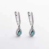 Срібні сережки з куб. цирконіями та кварцами, 1796559