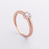 Золоте кільце з куб. цирконієм