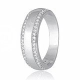 Серебряное обручальное кольцо с куб. циркониями, 282575