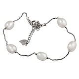Жіночий Срібний браслет з перлами, 064719