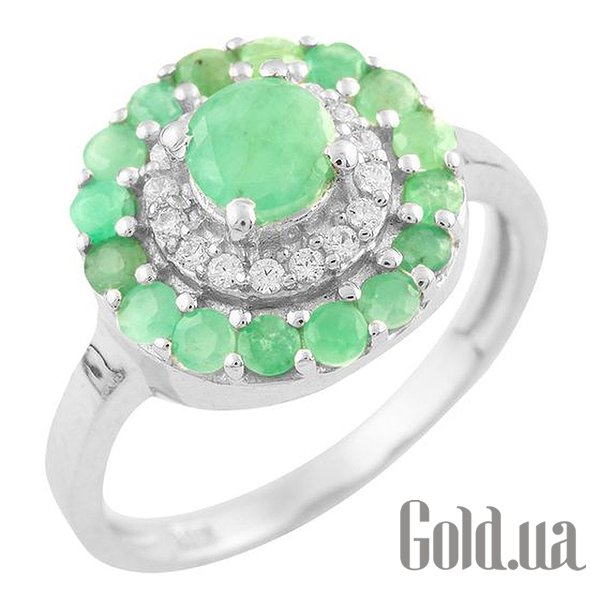 

Женские кольца Fresh Jewelry, Женское серебряное кольцо с куб. циркониями и изумрудами, 17