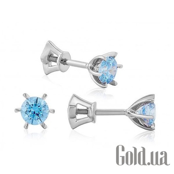 

Серьги-гвоздики Украина, Золотые серьги с циркониями Swarovski Zirconia