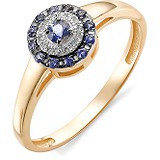 Женское золотое кольцо с бриллиантами и сапфирами, 1553616
