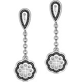 Серебряные серьги с кристаллами Swarovski и эмалью, 1554640