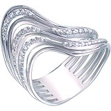 Женское серебряное кольцо с куб. циркониями, 1611728