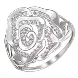 Женское серебряное кольцо с куб. циркониями, 1614032