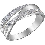 Женское серебряное кольцо с куб. циркониями, 1615056