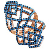 Женское серебряное кольцо с куб. циркониями в позолоте, 1616336
