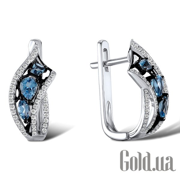 

Серьги Lurie Jewelry, Золотые серьги с бриллиантами и топазами