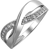 Женское серебряное кольцо с куб. циркониями, 1636048