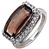 Женское серебряное кольцо с куб. циркониями и раухтопазом - фото 1