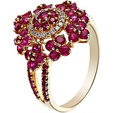 Женское золотое кольцо с бриллиантами и рубинами, 1662672