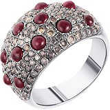 Женское золотое кольцо с бриллиантами и рубинами, 1673424