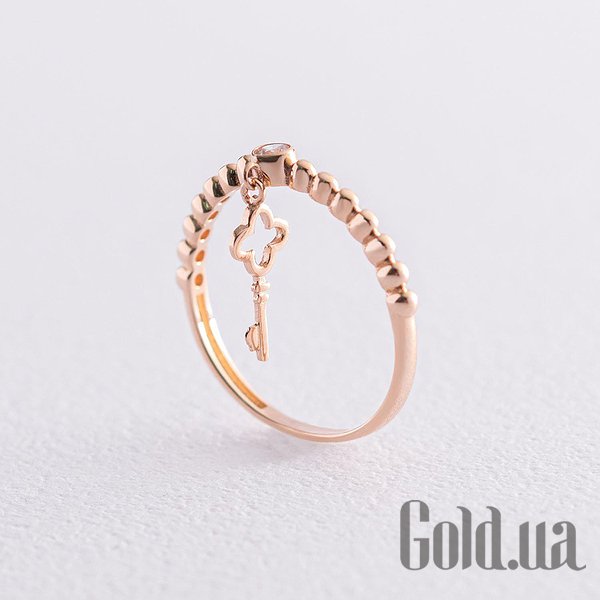 

Кольцо Украина, Женское золотое кольцо с куб. цирконием, 17