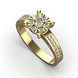 Золотое кольцо с бриллиантами, 1768656
