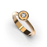 Золотое кольцо с бриллиантом, 1768912