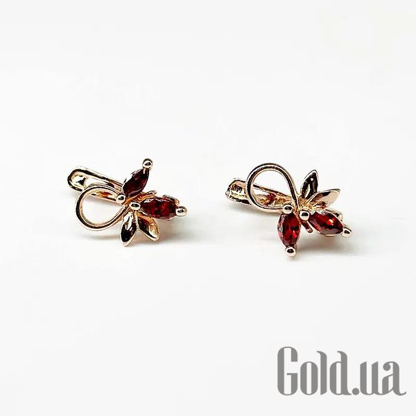 

Серьги Silvex925, Серебряные серьги с куб. циркониями в позолоте