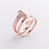 Жіноче золоте кільце з куб. цирконіями