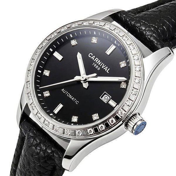 Carnival Женские часы Luiza Black Leather 3891 bt3891 – изображение 2