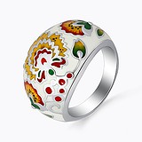 Женское серебряное кольцо с эмалью, 1515729