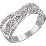 Женское серебряное кольцо с куб. циркониями, 1615057