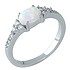 Серебряное кольцо с опалом и куб. циркониями - фото 1