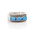 Женское серебряное кольцо с синт. опалами - фото 1