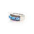 Женское серебряное кольцо с синт. опалами - фото 2