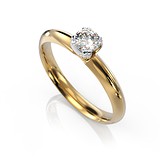 Золотое кольцо с бриллиантом, 1680081
