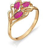 Женское золотое кольцо с рубинами, 1704657