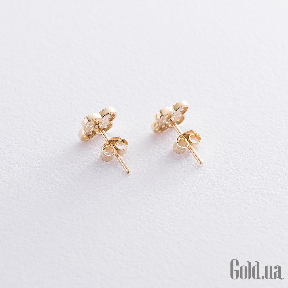 Золотые серьги с куб. циркониями onxс05619 – изображение 2