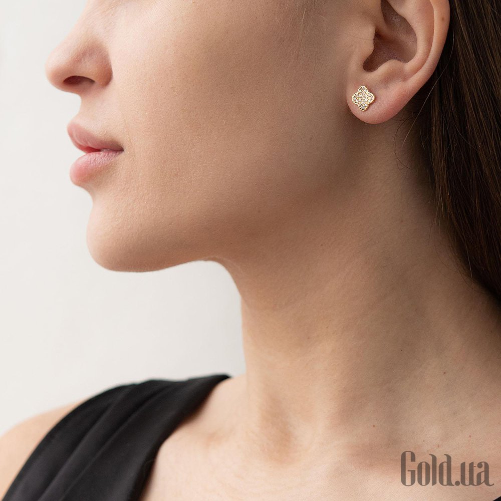 Золотые серьги с куб. циркониями onxс05619 – изображение 3
