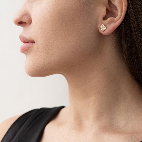 Золотые серьги с куб. циркониями onxс05619 – изображение 3