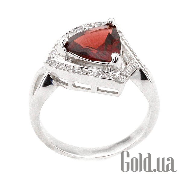 

Кольцо Украина, Женское золотое кольцо с гранатом и куб. циркониями, 16.5