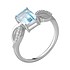 Женское серебряное кольцо с куб. циркониями и топазом - фото 1