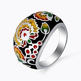 Женское серебряное кольцо с эмалью, 1515730