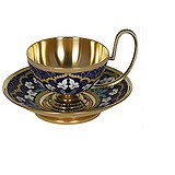 Чашка и блюдце с эмалью, 1548754