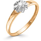 Женское золотое кольцо с бриллиантом, 1604306