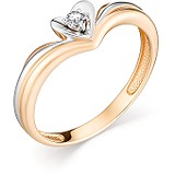 Золотое кольцо с бриллиантом, 1606354
