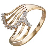 Женское золотое кольцо с куб. циркониями, 1612498