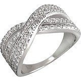 Женское серебряное кольцо с куб. циркониями, 1620434