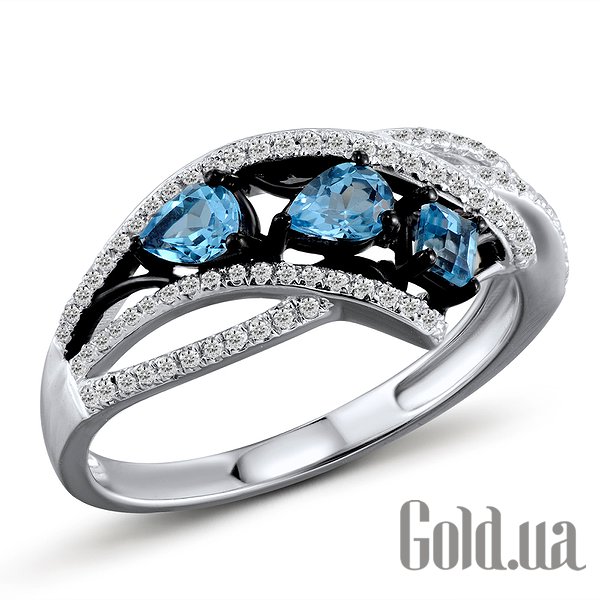 

Кольцо Lurie Jewelry, Женское золотое кольцо с бриллиантами и топазами, 16.5