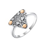 Женское серебряное кольцо в позолоте, 1630162