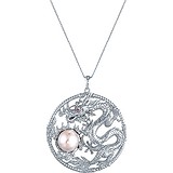 Срібний кулон з ланцюжком з перлами, 1645778