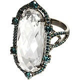 Женское золотое кольцо с бриллиантами и топазом, 1672402